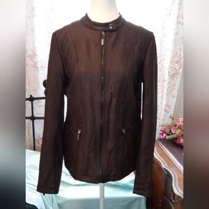 Brown Leather Jacket Size M
